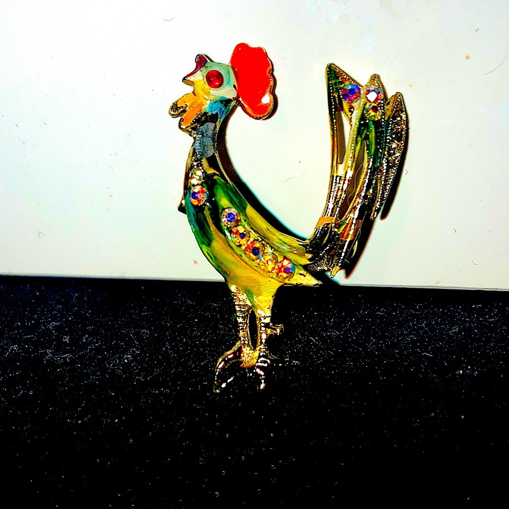 Beautiful Multicolored Rooster Pin